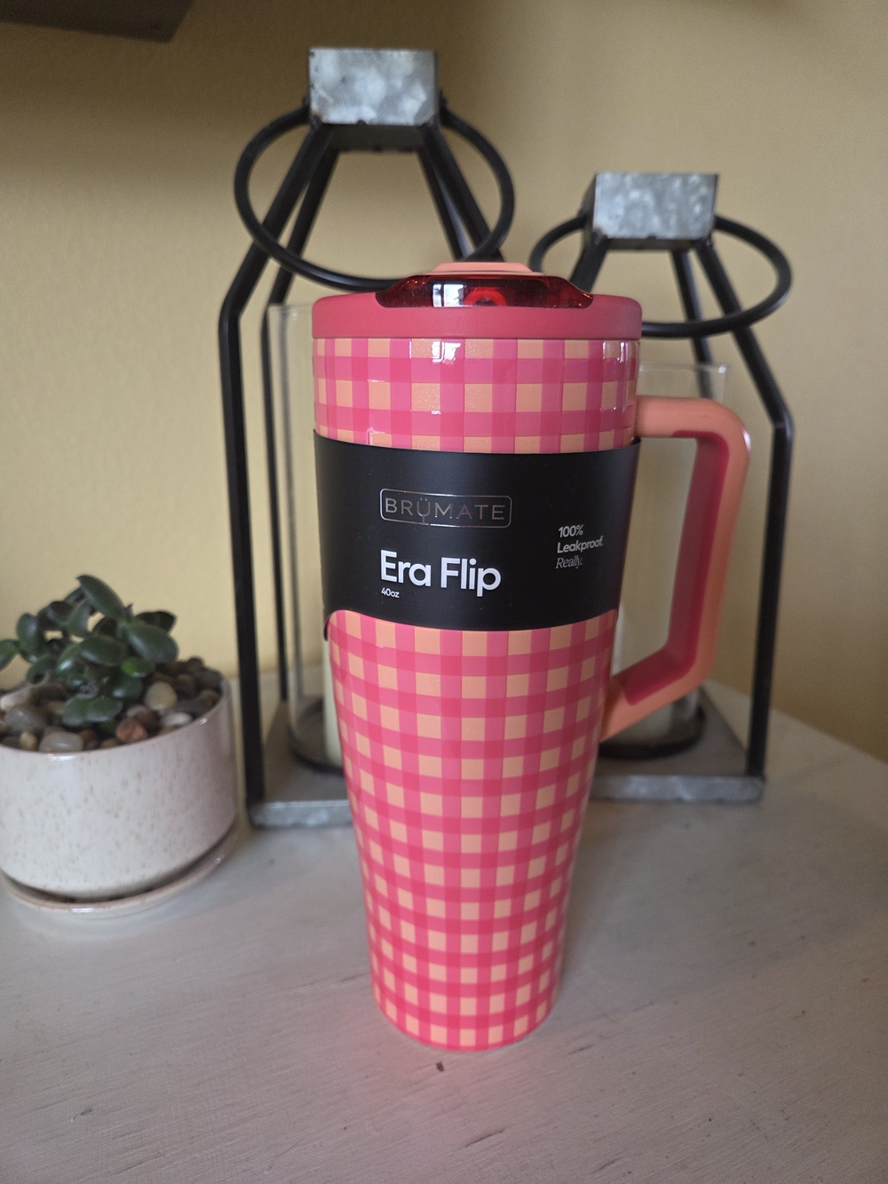 🧡🩷 BrüMate Era Flip 40oz — Peach Gingham
